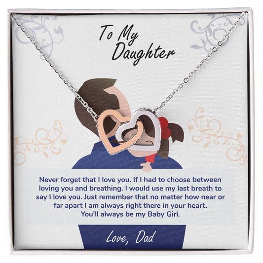 Daughter My Baby Girl Interlocking Hearts Necklace-[product type]