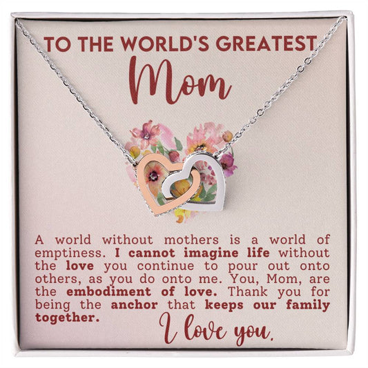 World's Greatest Mom Interlocking Hearts Necklace-[product type]