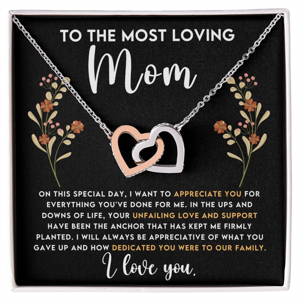 Mom Dedication Interlocking Hearts Necklace-[product type]