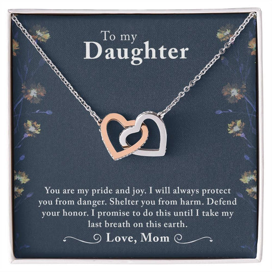 Daughter My Pride Interlocking Hearts Necklace-[product type]