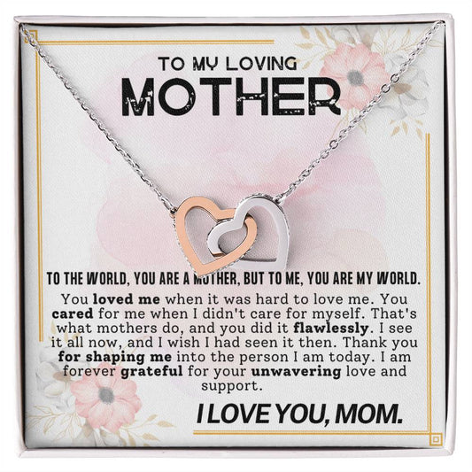 Mother My World Interlocking Hearts Necklace-[product type]