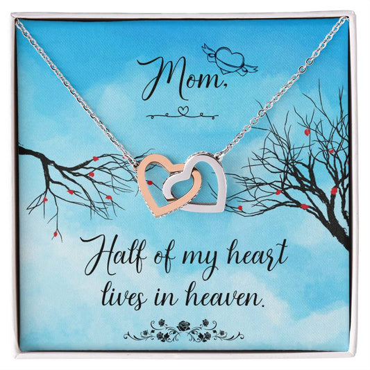 Mom In Heaven Interlocking Hearts Necklace-[product type]