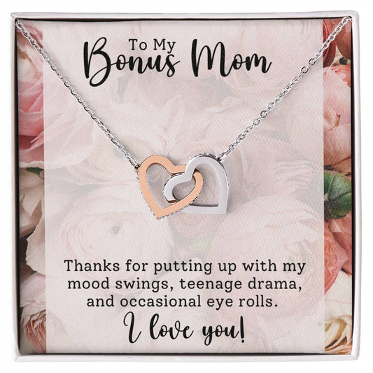 Bonus Mom Interlocking Hearts Necklace-[product type]