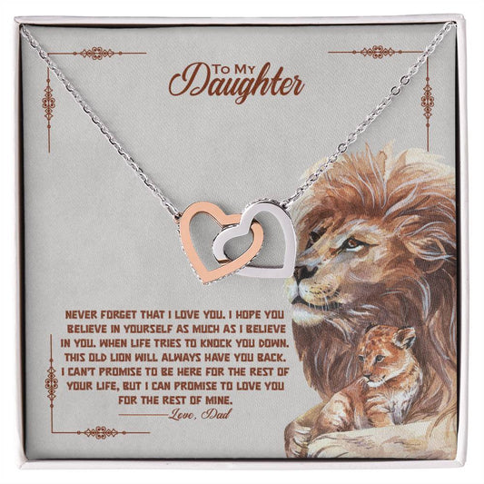 Daughter I Always Have Your Back Interlocking Hearts Necklace-[product type]