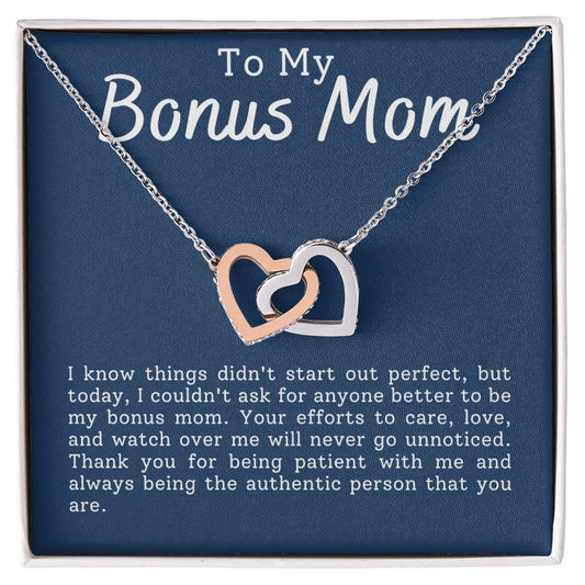 Bonus Mom Interlocking Hearts Necklace-[product type]