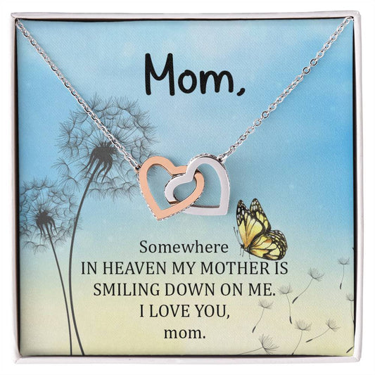 Mom Memorial Interlocking Hearts Necklace-[product type]