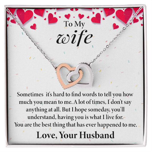 Wife Interlocking Hearts Necklace-[product type]