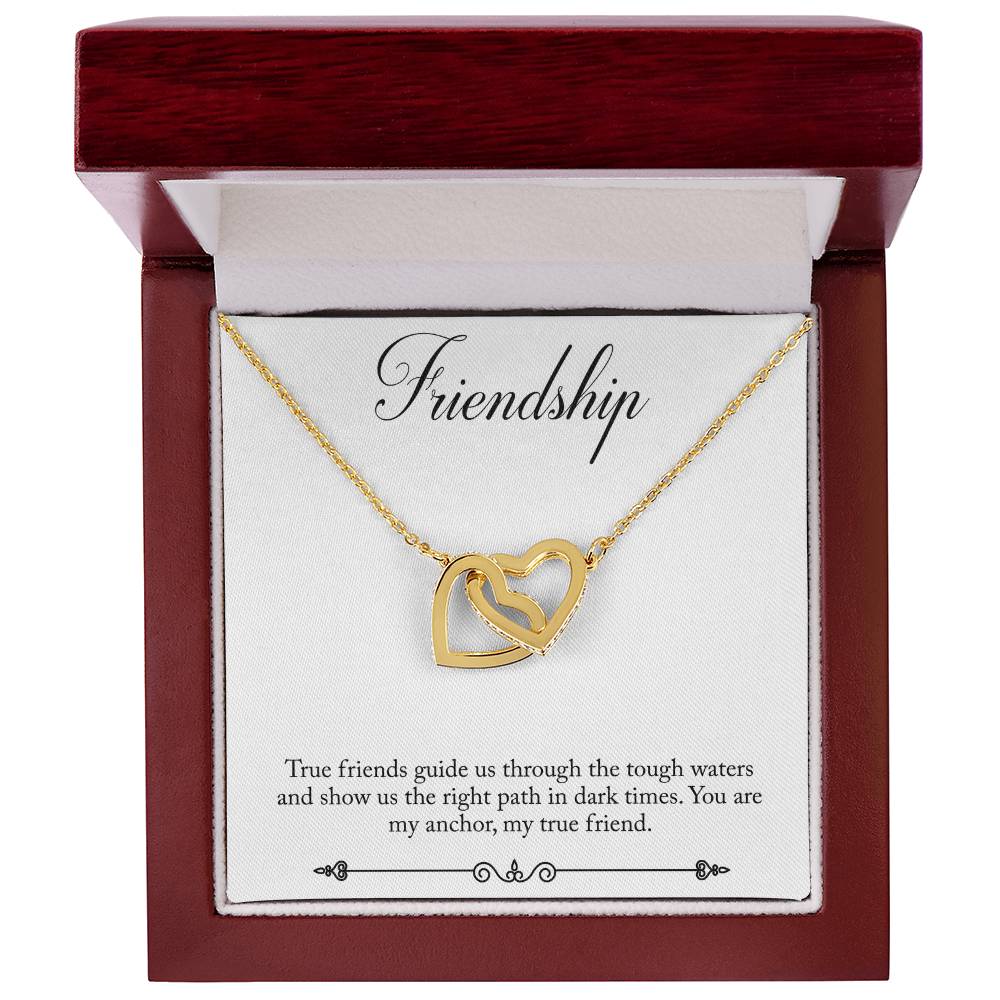 Friendship interlocking hearts necklace