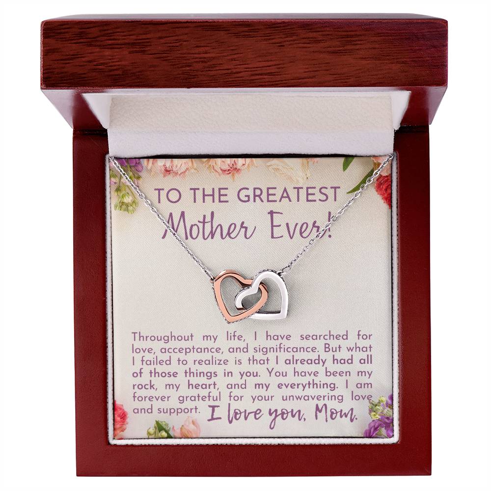 Greatest Mother Ever Interlocking Hearts Necklace-[product type]