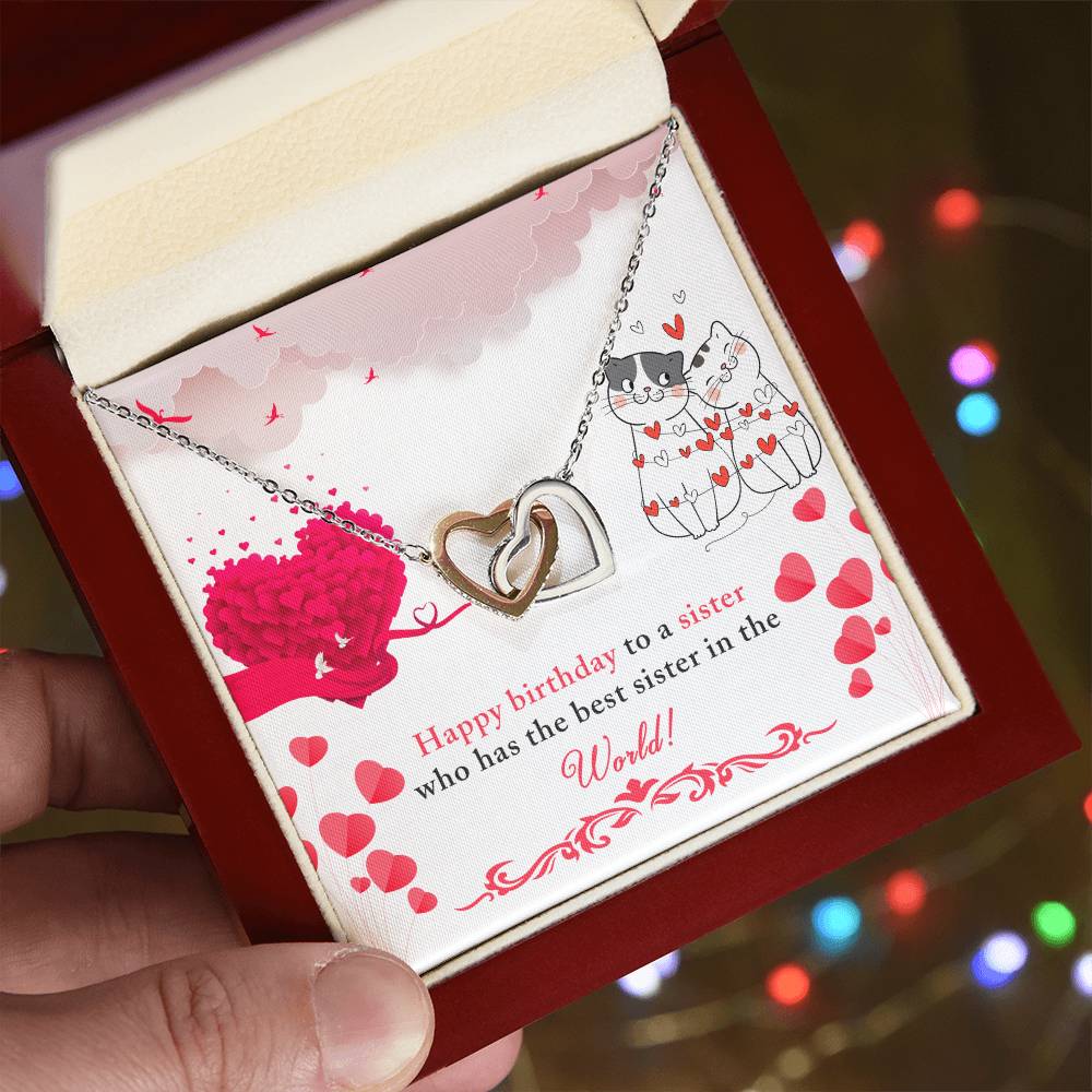 Sister Birthday Interlocking Hearts Necklace-[product type]