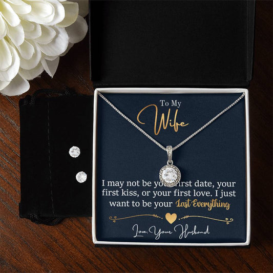 To My Wife My Last Everything Hope Necklace and Earring Set-[product type]