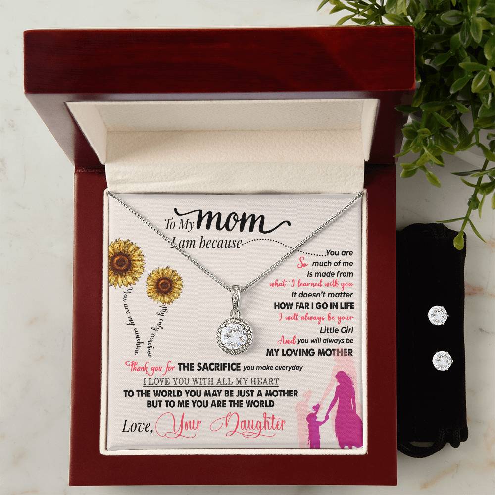 Mom You Are My Sunshine Hope Necklace and Earring Set-[product type]