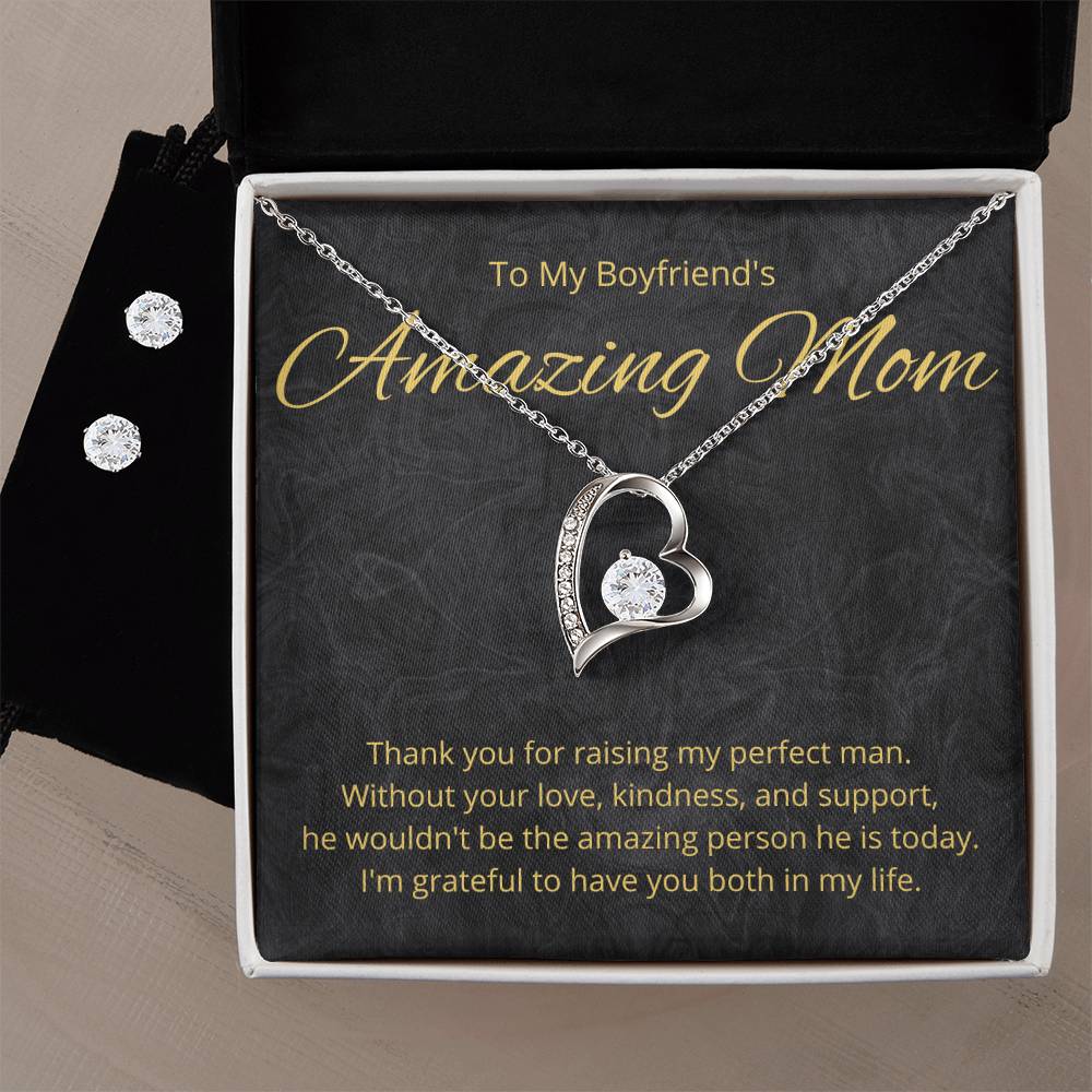 Amazing Mom Heart Necklace and Earring Set-[product type]