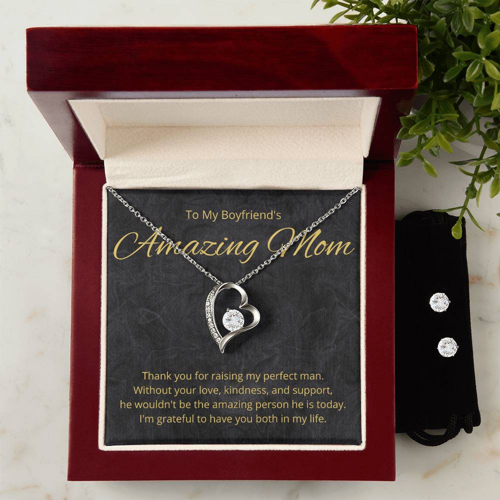 Amazing Mom Heart Necklace and Earring Set-[product type]