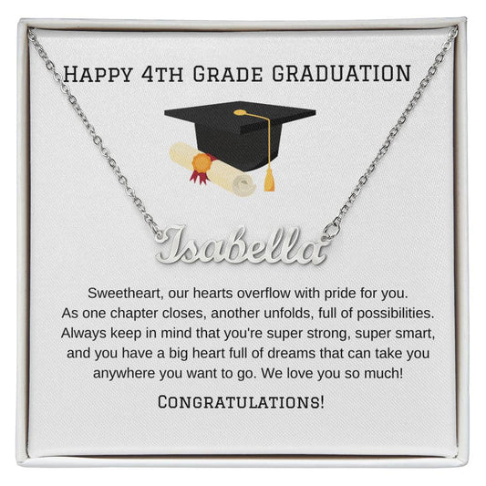 4th Grade Graduation Name Necklace-Jewelry