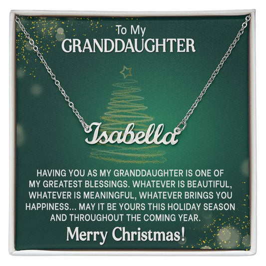 Granddaughter Christmas Personalized Name Necklace Gift-[product type]