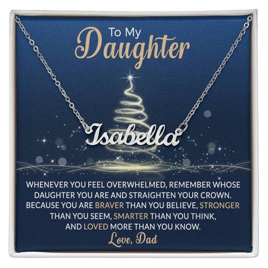 Personalized Christmas Name Necklace to Daughter from Dad-[product type]