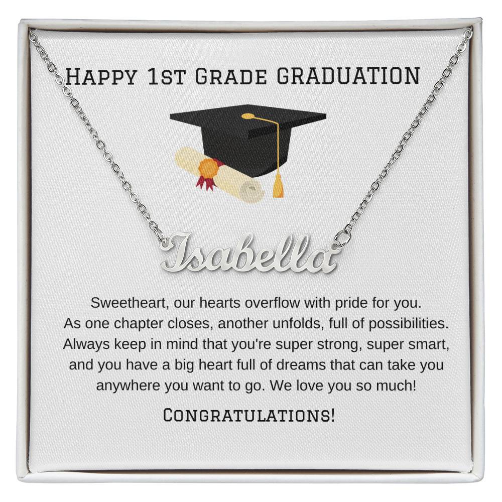 1st Grade Graduation Name Necklace-Jewelry