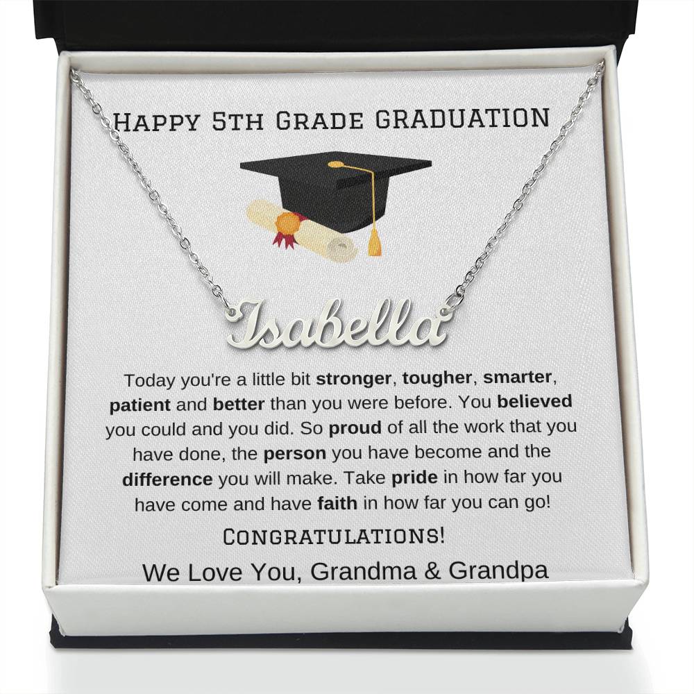 5th Grade Graduation Name Necklace from Grandma Grandpa-[product type]