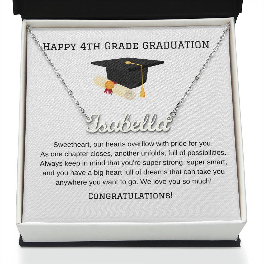 4th Grade Graduation Name Necklace-Jewelry