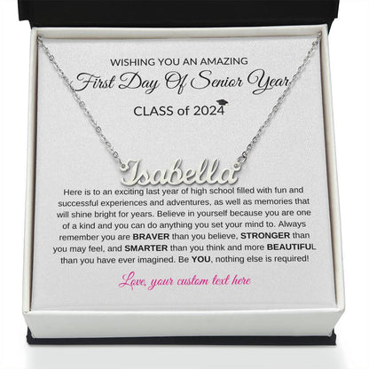 First Day of Senior Year - Class of 2024 - Personalized Name Necklace-[product type]