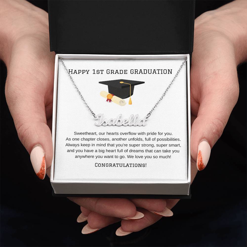 1st Grade Graduation Name Necklace-Jewelry