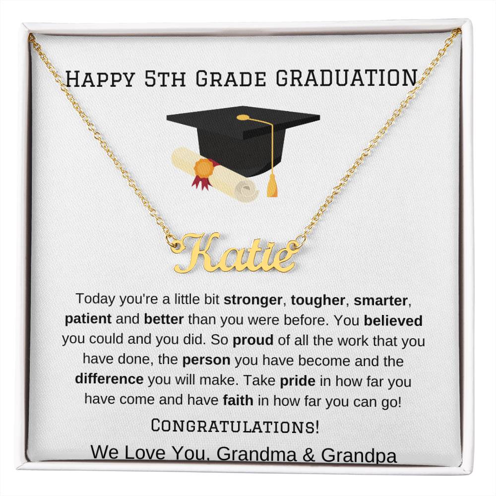 5th Grade Graduation Name Necklace from Grandma Grandpa-[product type]