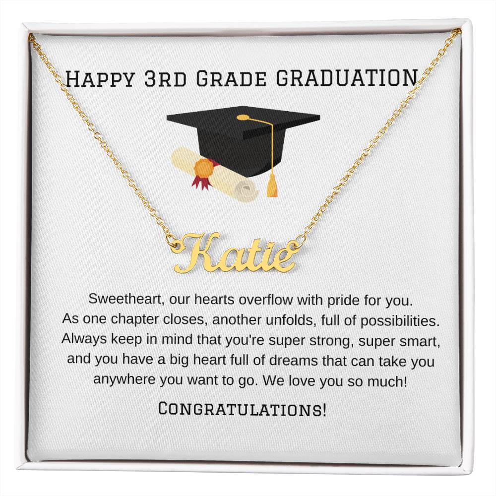 3rd Grade Graduation Name Necklace-Jewelry