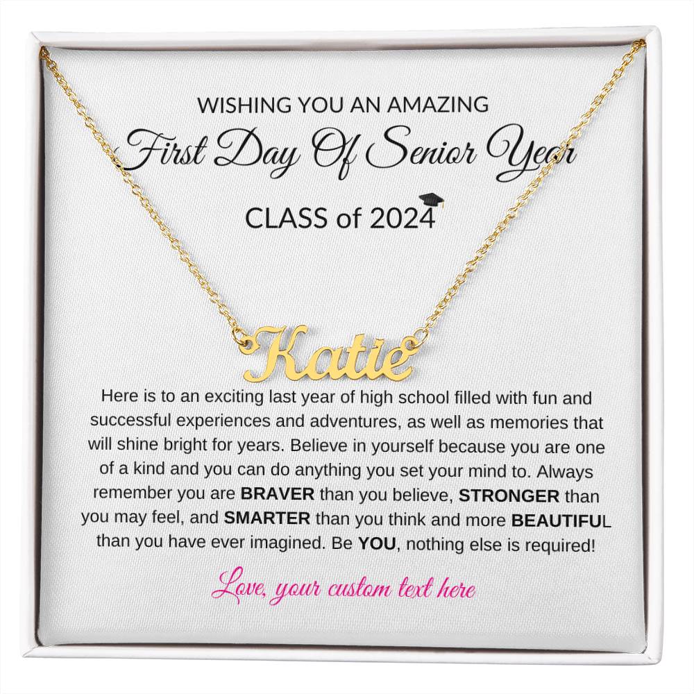 First Day of Senior Year - Class of 2024 - Personalized Name Necklace-[product type]