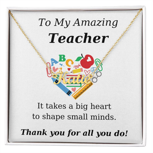 Teacher Appreciation Name Necklace-[product type]