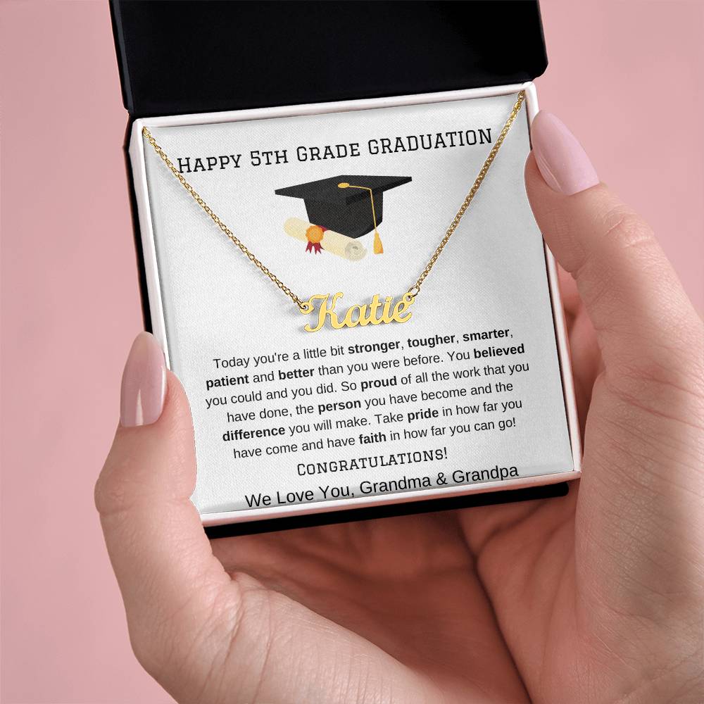 5th Grade Graduation Name Necklace from Grandma Grandpa-[product type]