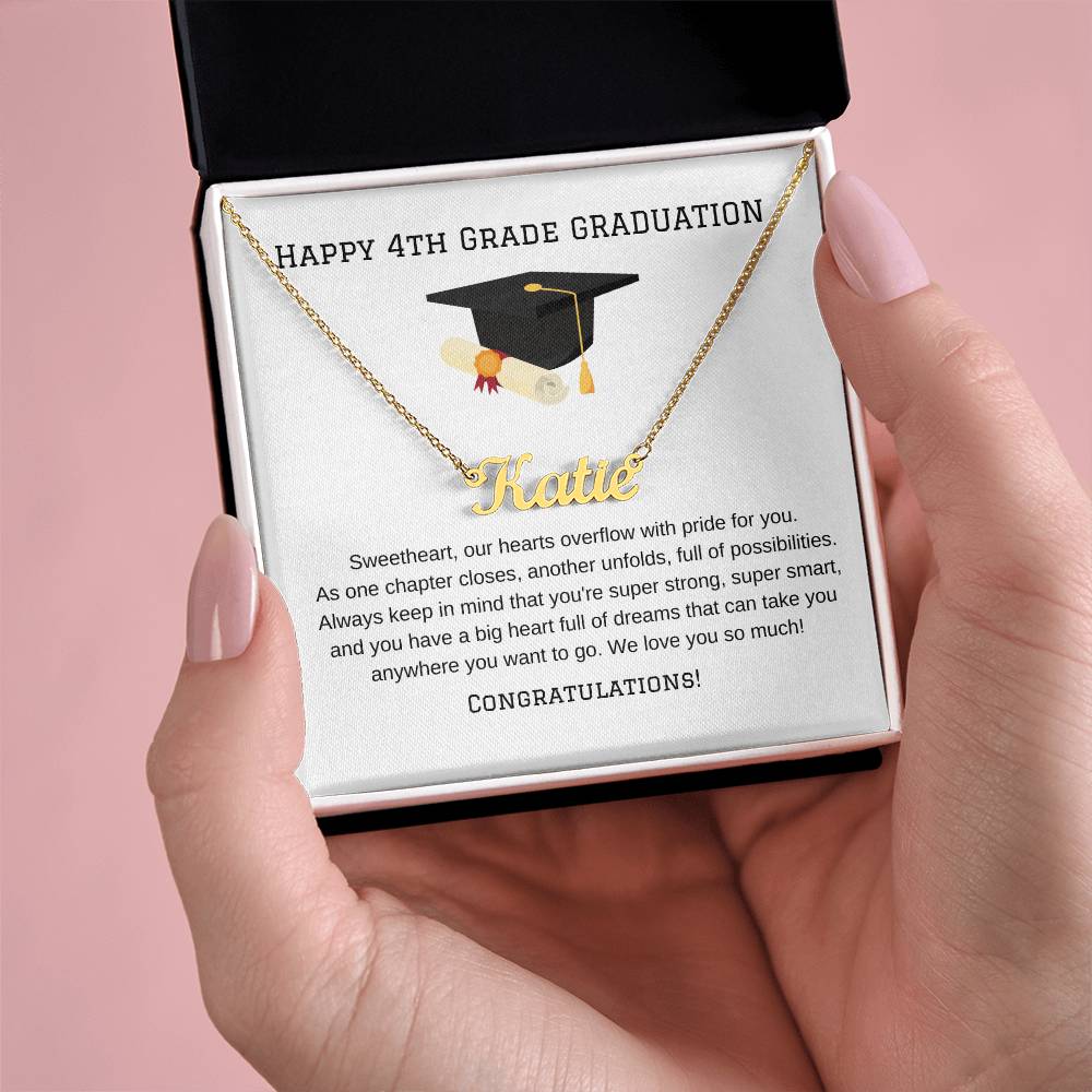 4th Grade Graduation Name Necklace-Jewelry