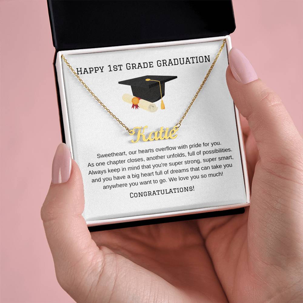 1st Grade Graduation Name Necklace-Jewelry