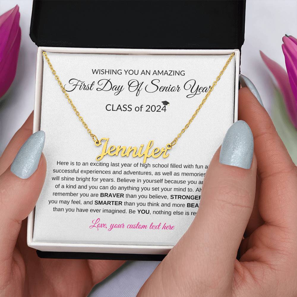 First Day of Senior Year - Class of 2024 - Personalized Name Necklace-[product type]