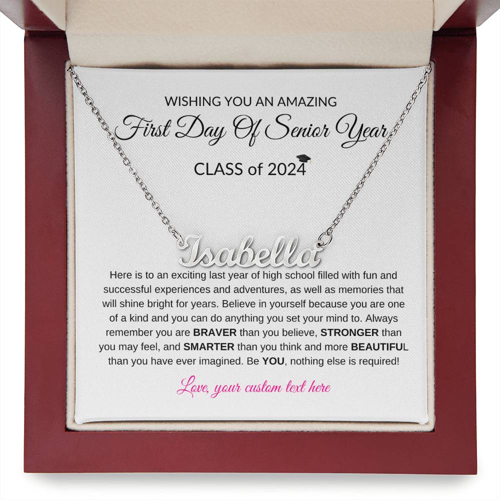 First Day of Senior Year - Class of 2024 - Personalized Name Necklace-[product type]