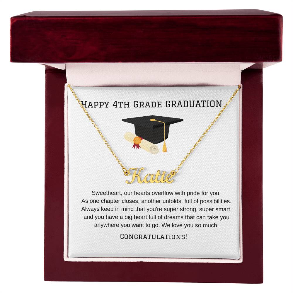 4th Grade Graduation Name Necklace-Jewelry