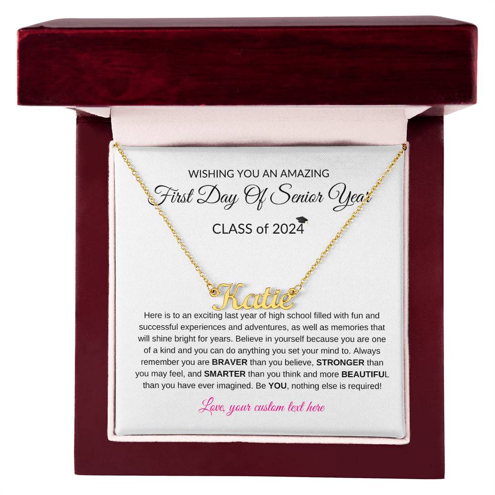 First Day of Senior Year - Class of 2024 - Personalized Name Necklace-[product type]