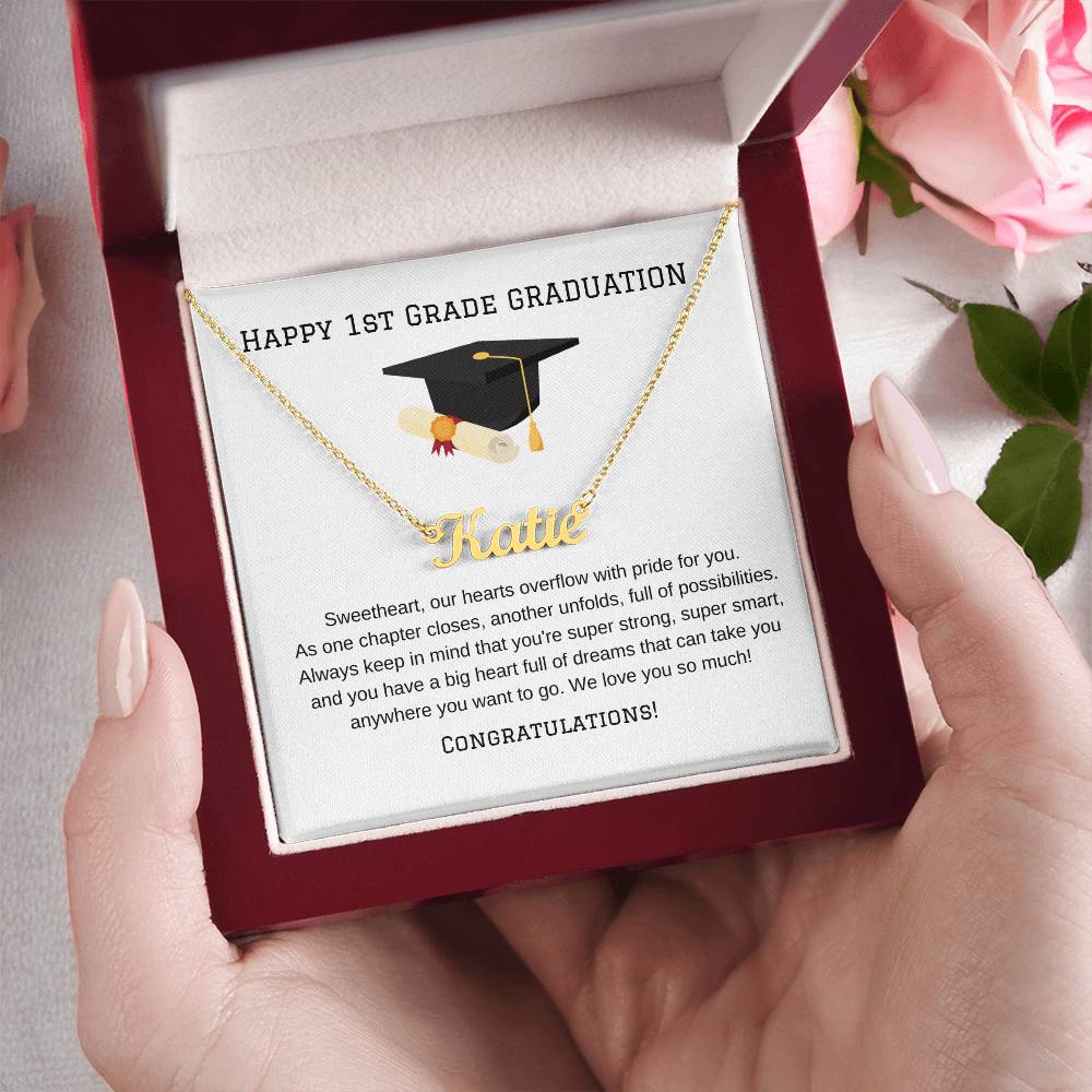 1st Grade Graduation Name Necklace-Jewelry