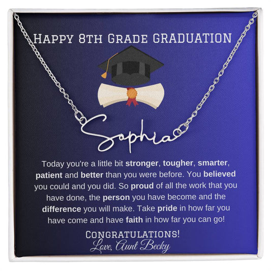 8th Grade Graduation Necklace Gift for Middle School Graduation-[product type]