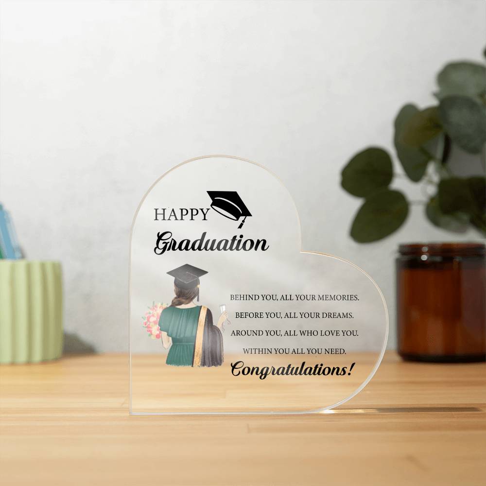 Graduation Heart Acrylic Plaque-[product type]