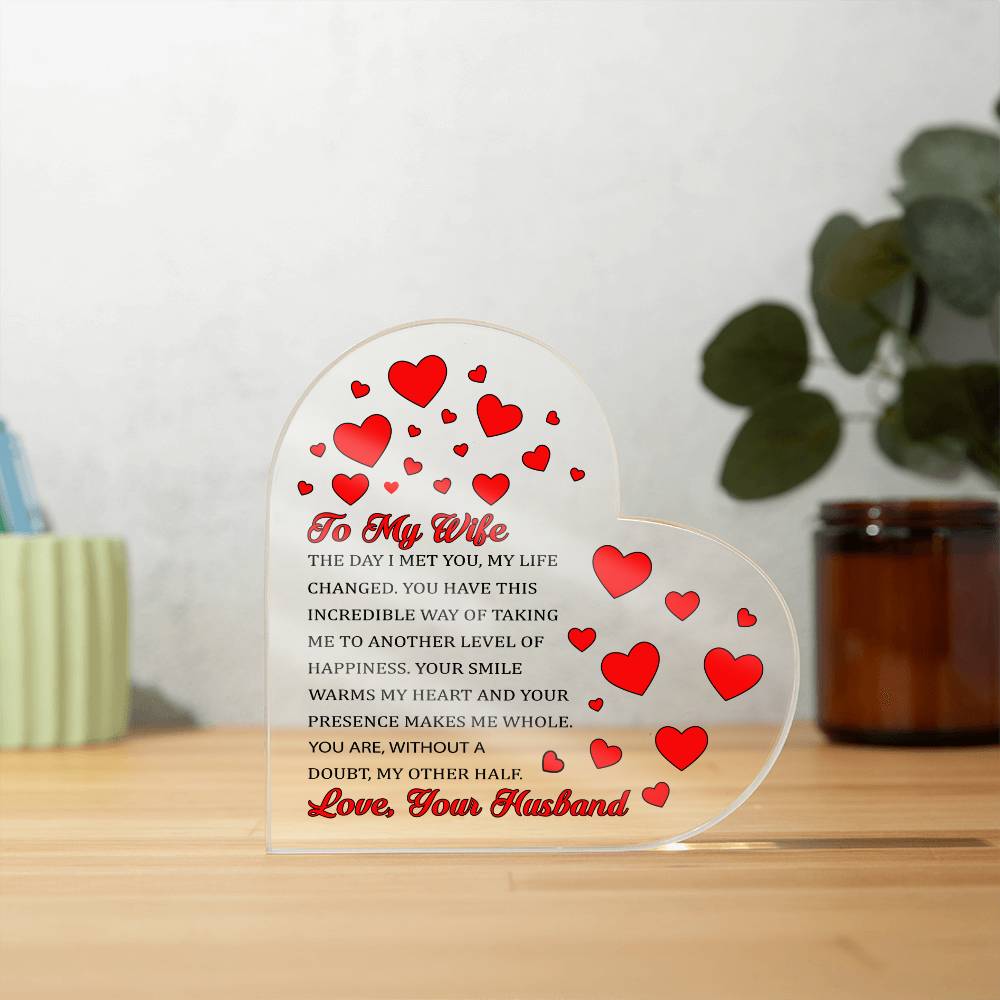 Wife Acrylic Heart Plaque-[product type]