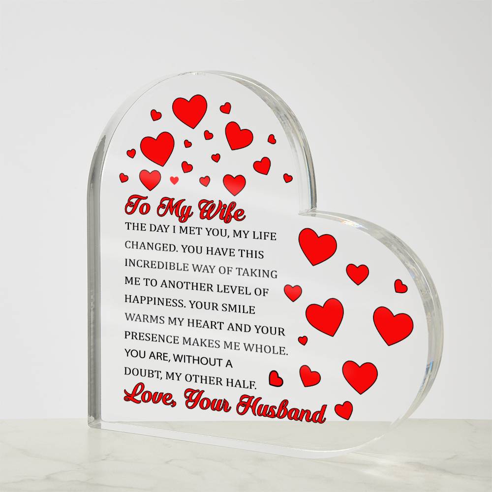 Wife Acrylic Heart Plaque-[product type]