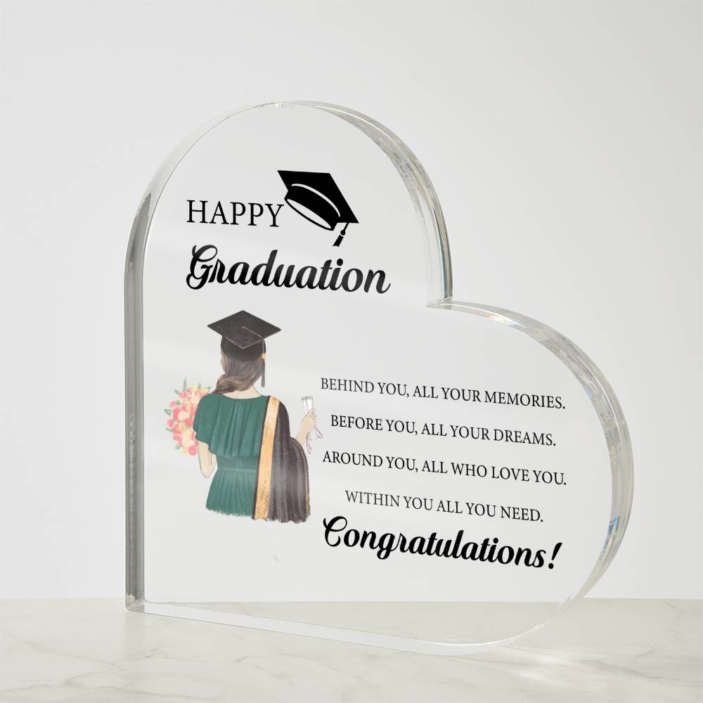 Graduation Heart Acrylic Plaque-[product type]