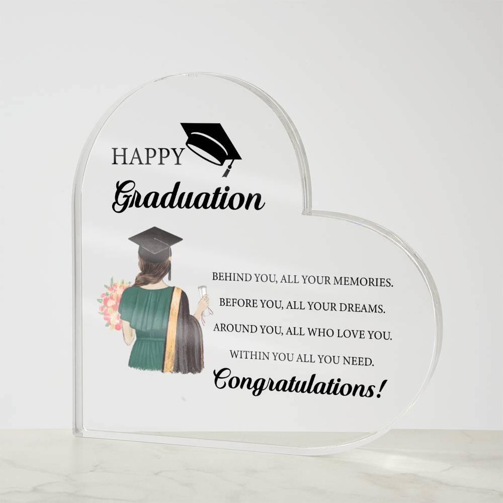 Graduation Heart Acrylic Plaque-[product type]