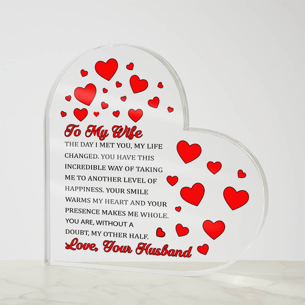 Wife Acrylic Heart Plaque-[product type]