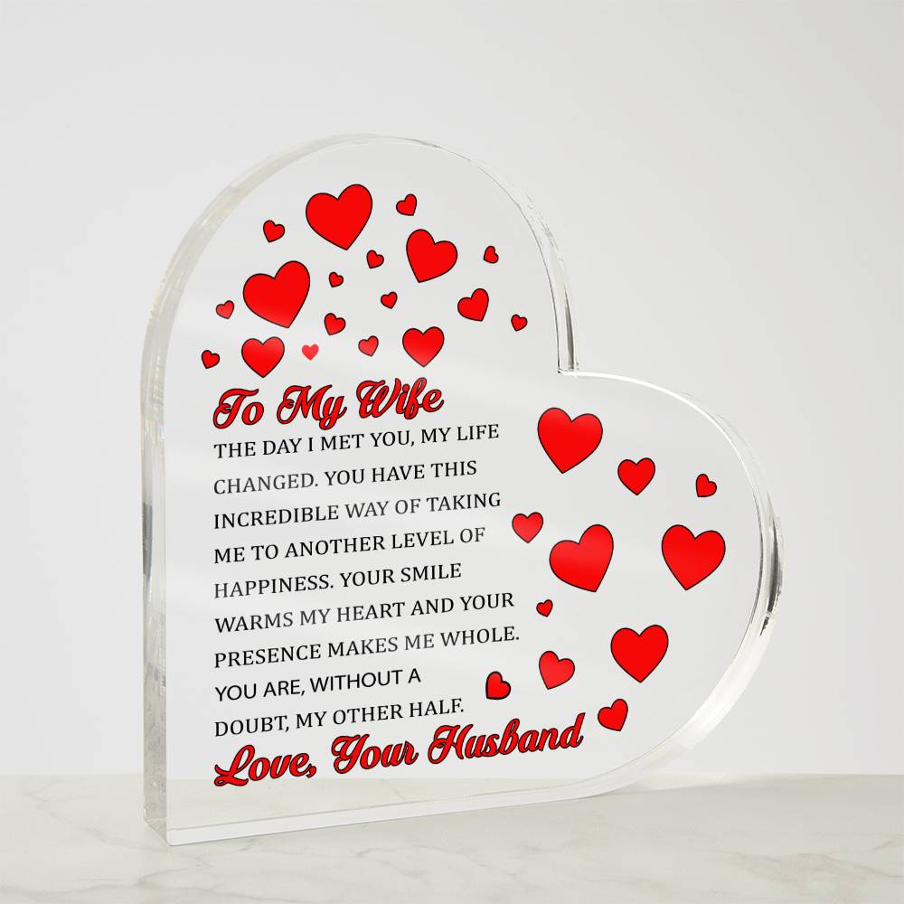 Wife Acrylic Heart Plaque-[product type]