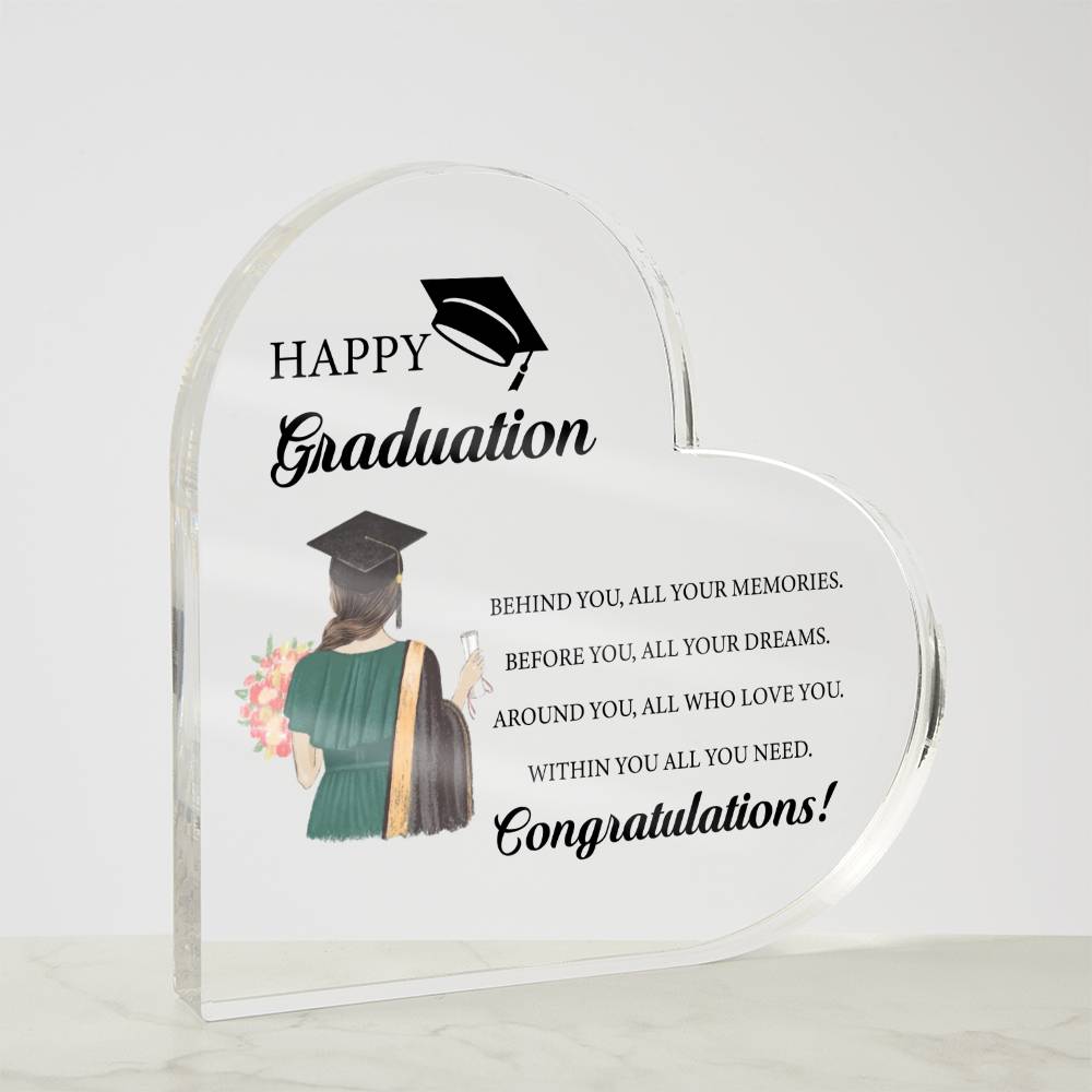 Graduation Heart Acrylic Plaque-[product type]