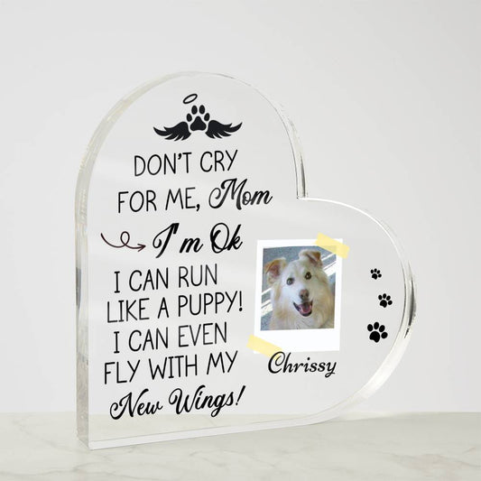 Pet Memorial Acrylic Heart Plaque for Dog or Cat-[product type]