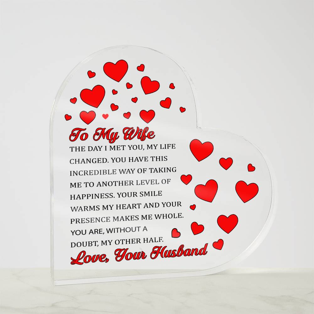 Wife Acrylic Heart Plaque-[product type]