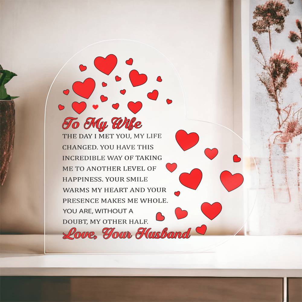 Wife Acrylic Heart Plaque-[product type]